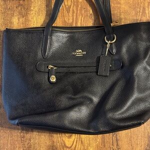 Coach Black Pebbled Leather Shoulder Bag